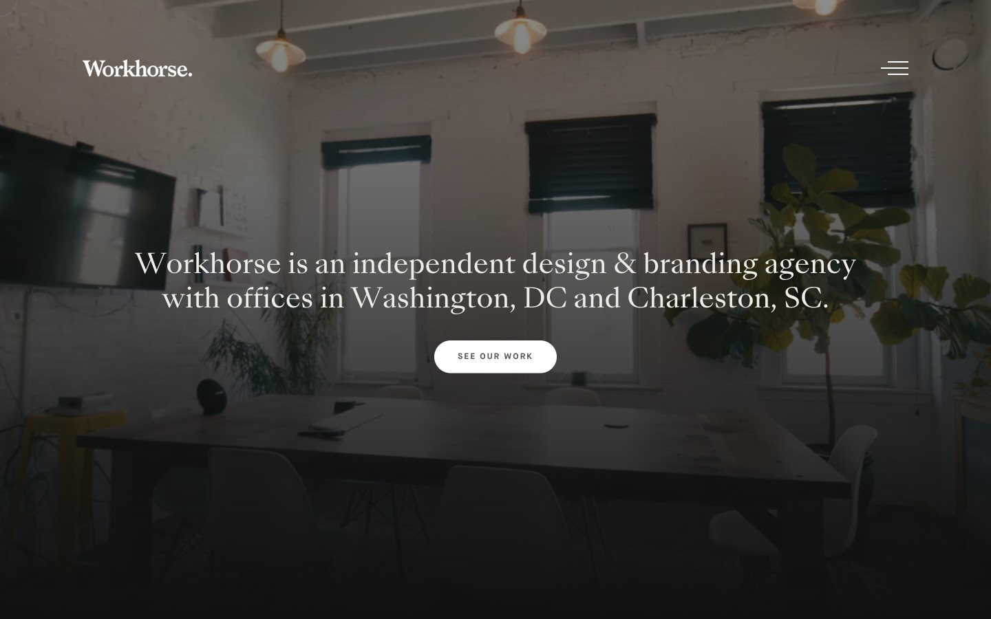 wrkhrs.co · 2024. The Office of Culture & Commerce era, dark room with a video hero.